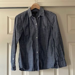 Banana republic denim polka dot button down